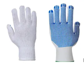 Handschoen polkadot polyester/katoen met nopjes XL