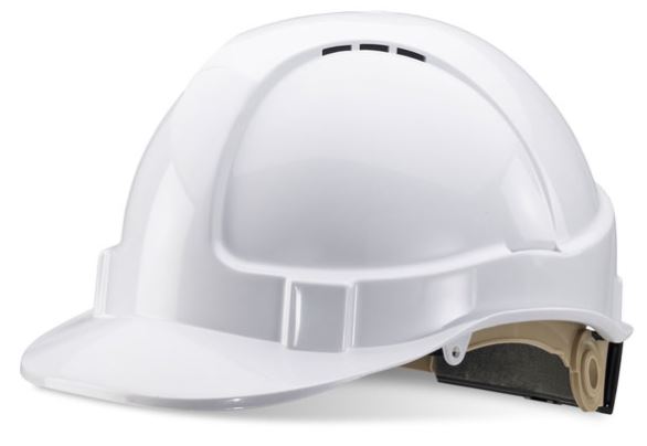 Veiligheidshelm wit met draaiknop B-Brand