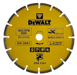 Zaagblad diamant DX3881 — 230 x 22.23 mm Dewalt