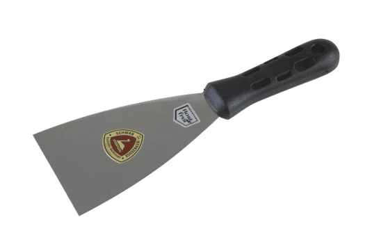 Plamuurmes open handvat zwarte greep RVS Schwan