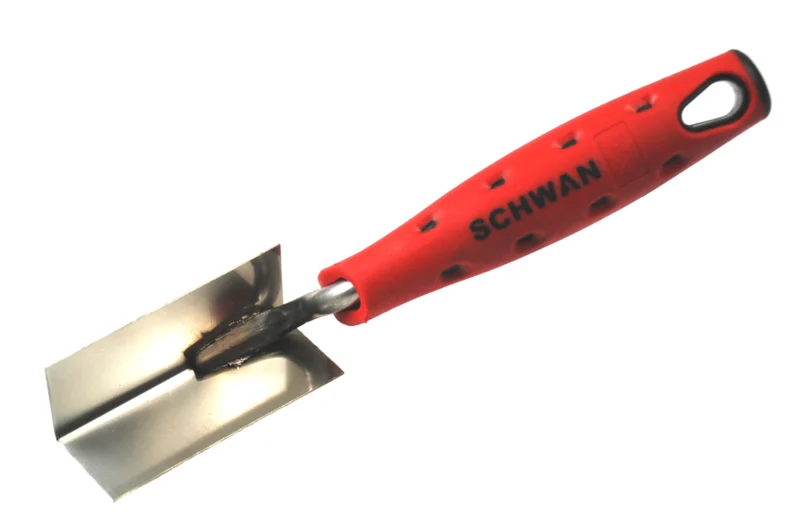 Hoektroffel inwendig smal, dubbeltje softgreep RVS Schwan