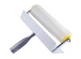 Ontluchtingsroller / prikroller 250 x 31 mm pen incl. spatbeugel Schwan