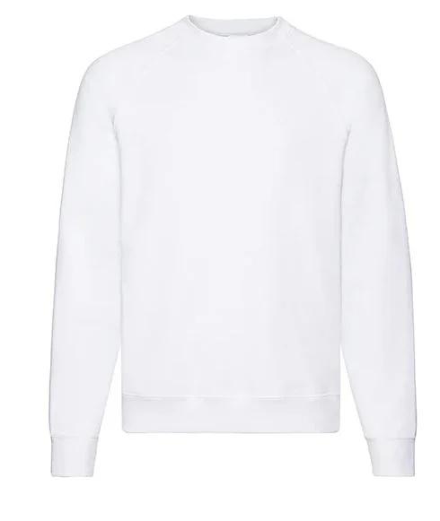 Witte sweater, ronde hals 280 gr/m2