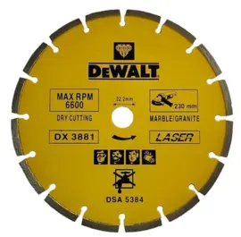 Zaagblad diamant DX3881 — 230 x 22.23 mm Dewalt